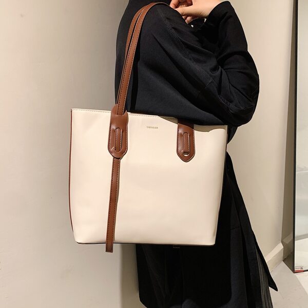 

Minimalist Double Handle Shoulder Bag, Brown