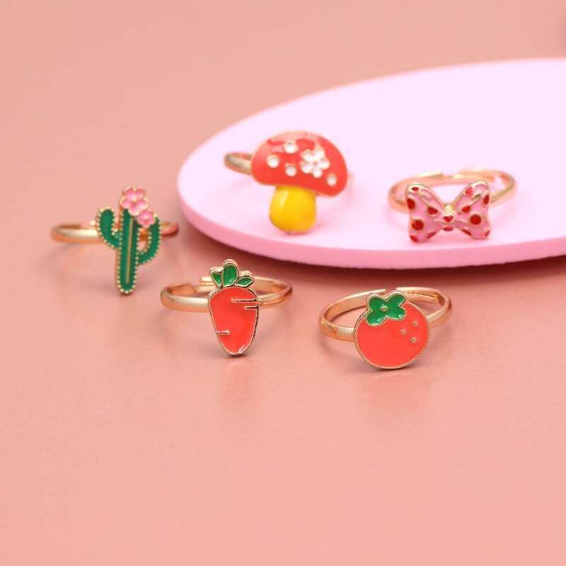 

5pcs Bow Decor Ring, Multicolor