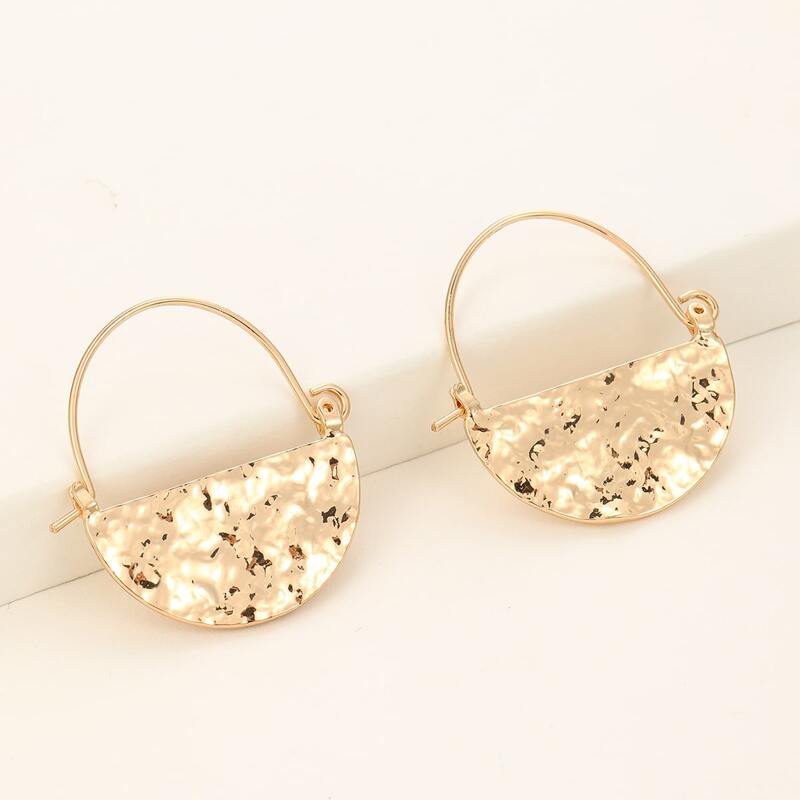 Geo Design Earrings, Gold