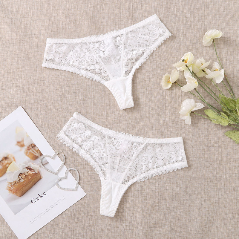 

2pack Floral Lace Panty Set, White