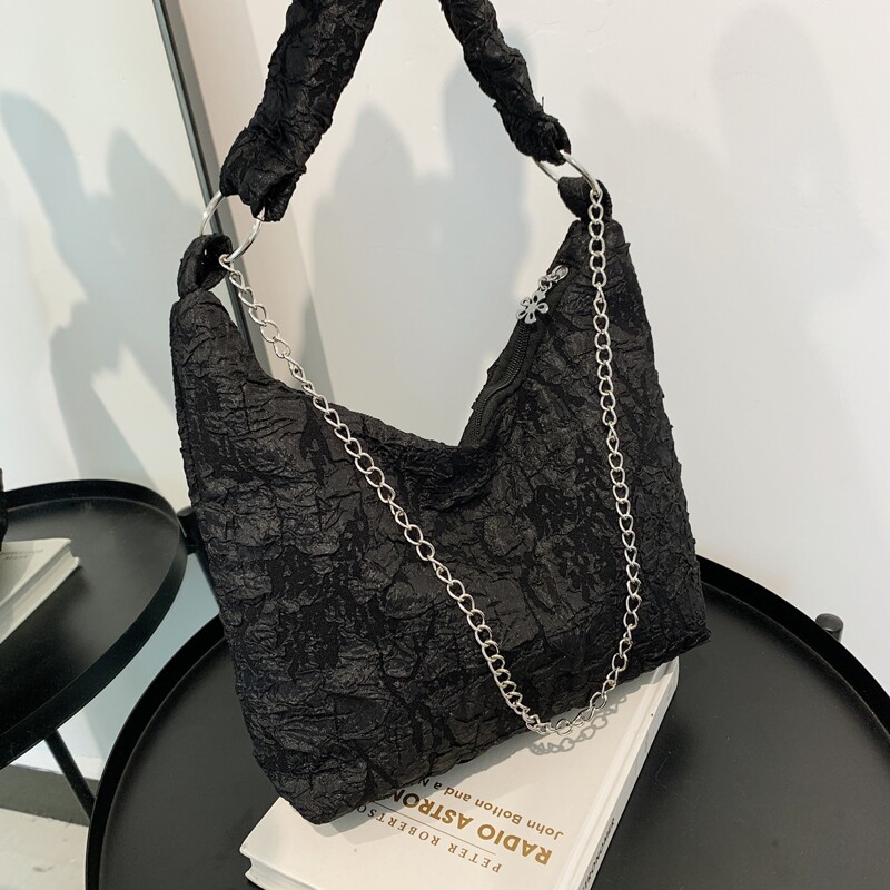 

Chain Decor Shoulder Bag, Black