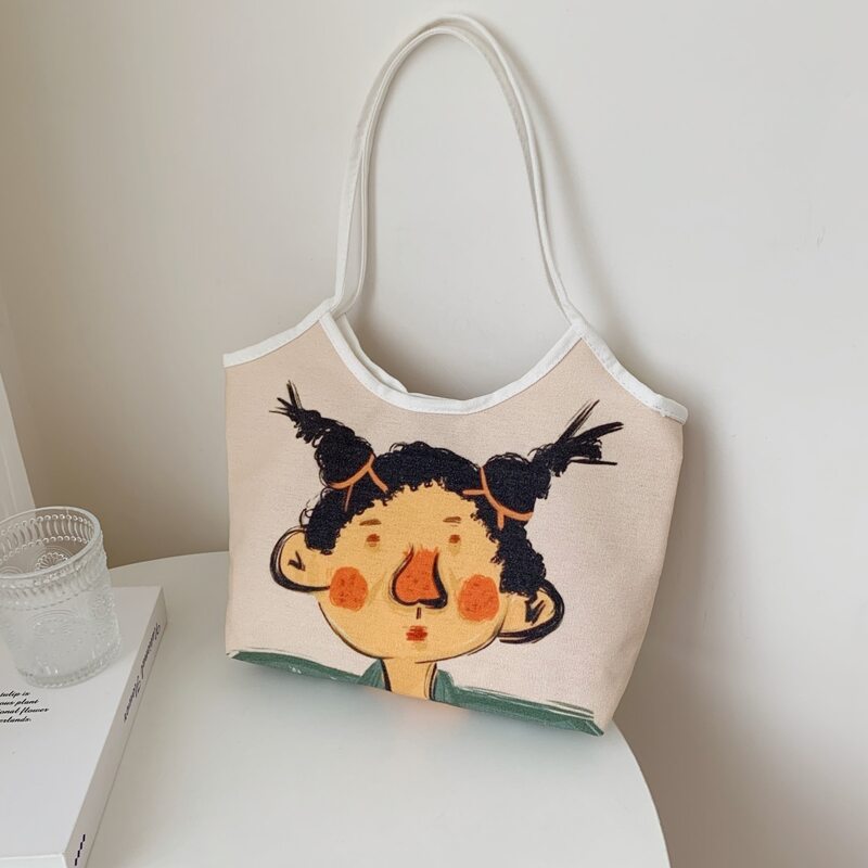 

Figure Graphic Tote Bag, Beige