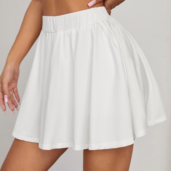 

Quick-Drying Solid Sports Skort, White