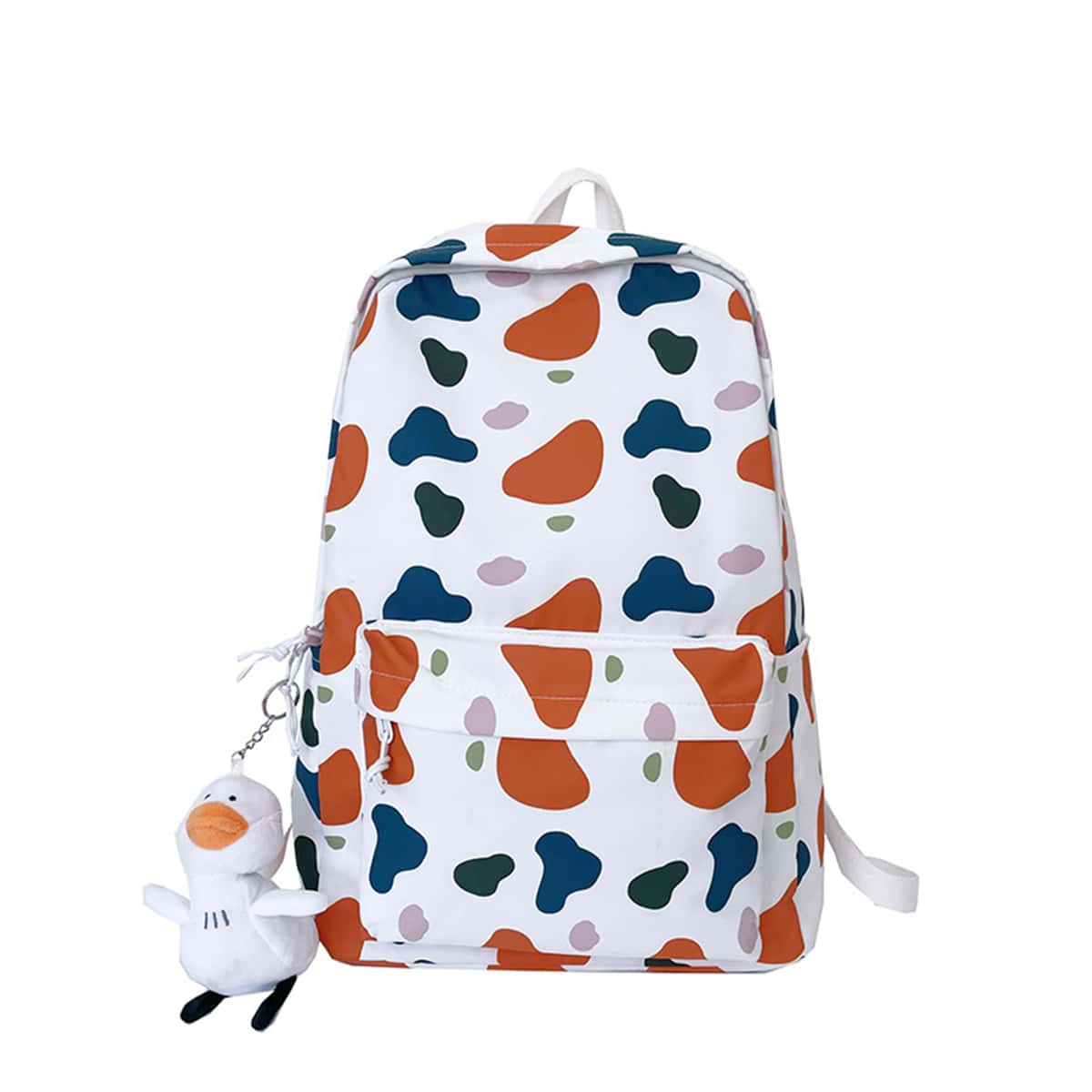 

Cow Print Backpack With Bag Charm, Multicolor