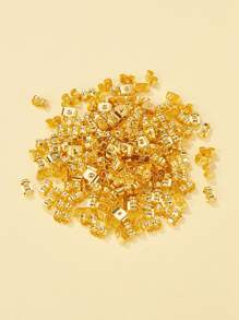 200入組鐵耳螺母耳環背金屬耳環配件 - 金黃色 - 查看 1