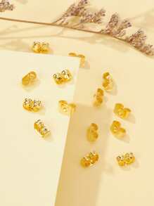 200入組鐵耳螺母耳環背金屬耳環配件 - 金黃色 - 查看 4