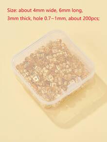 200入組鐵耳螺母耳環背金屬耳環配件 - 金黃色 - 查看 5