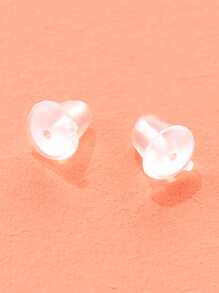 Approximately 1000pcs 4*4mm Transparent Plastic Ear Plugs, Back Stoppers For Earrings And Studs - Clear - View 5