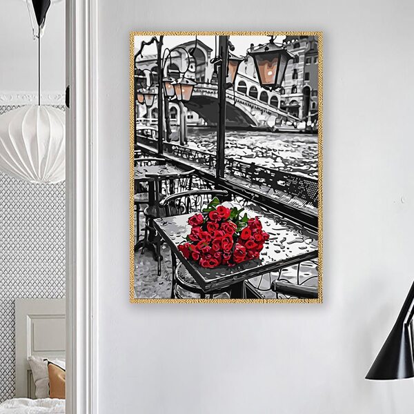 

Rose Print Unframed Painting, Multicolor