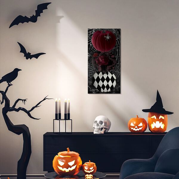 

Halloween Spider Web Print Unframed Painting, Multicolor