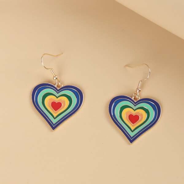 

Heart Drop Earrings, Multicolor