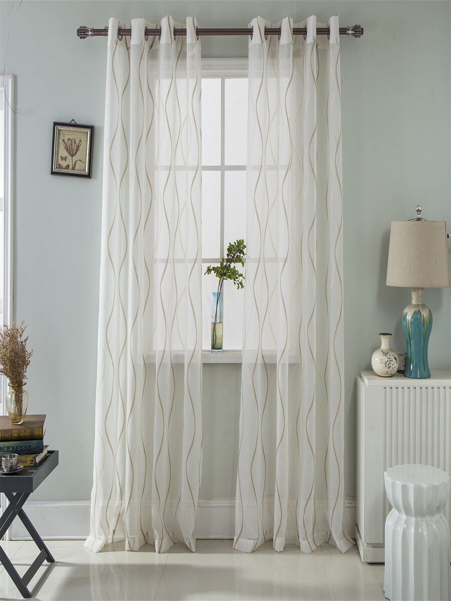 Rèm bảng đơn in sóng - trắng - Xem 1