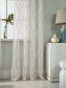 Rèm bảng đơn in sóng - trắng - Xem 5