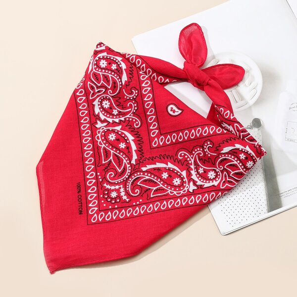 

Paisley Print Bandana, Hot pink