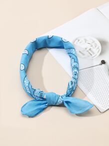 1 Pieza Bandana Con Estampado Paisley, Envoltura Para Cabeza De Vaquero O Vaquera Para Actividades Al Aire Libre Y Viajes - Azul - Ver 2