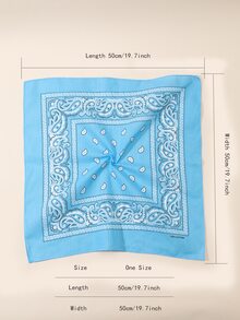 1 Pieza Bandana Con Estampado Paisley, Envoltura Para Cabeza De Vaquero O Vaquera Para Actividades Al Aire Libre Y Viajes - Azul - Ver 3