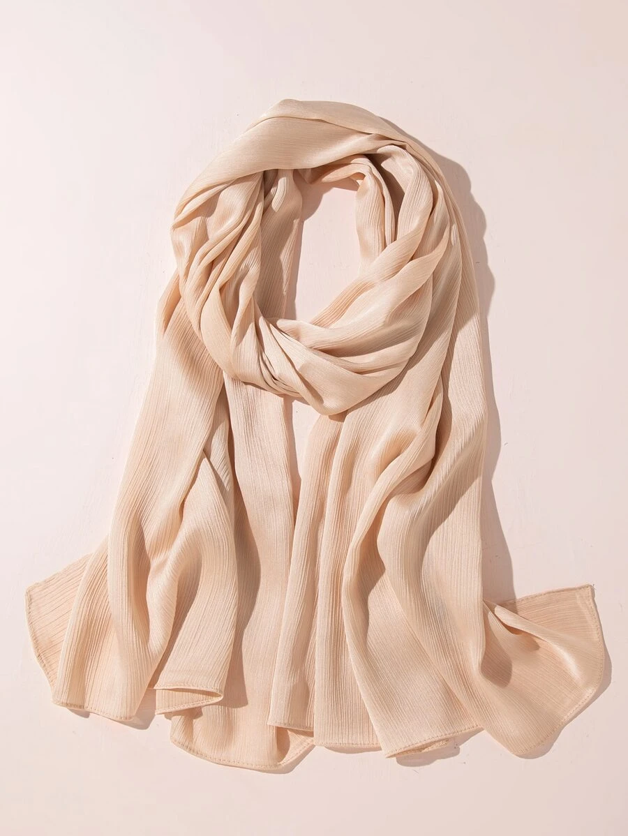 Solid Satin Scarf - Apricot - View 1