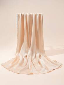 Solid Satin Scarf - Apricot - View 2
