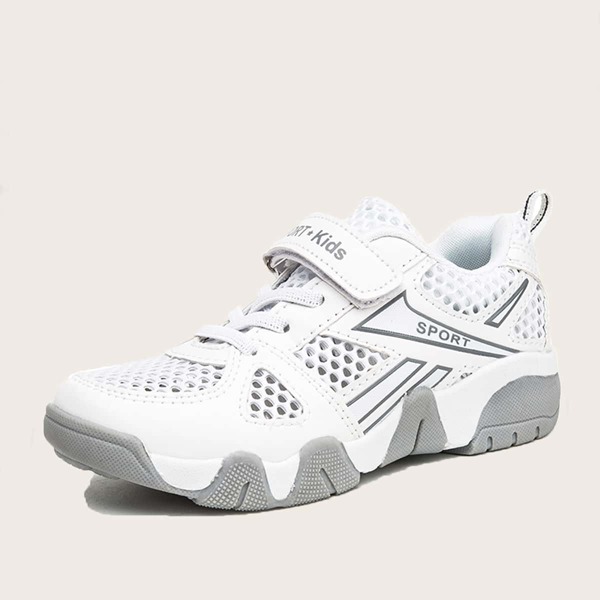 

Boys Mesh Panel Velcro Strap Sneakers, White