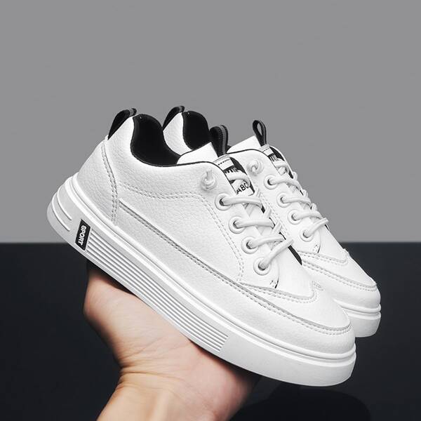 

Boys Minimalist Lace-up Front Skate Shoes, White