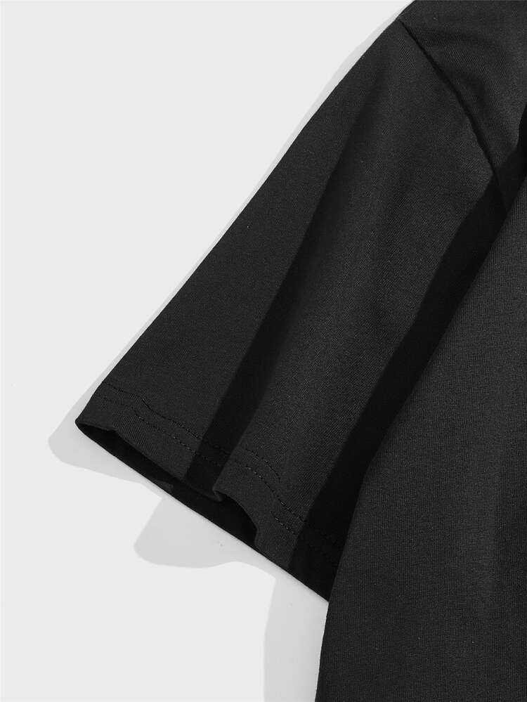 Carta ocasional Camiseta & Tanque Masculina - Preto - Visão 4