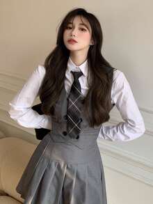 Solid Double Breasted Crop Waistcoat