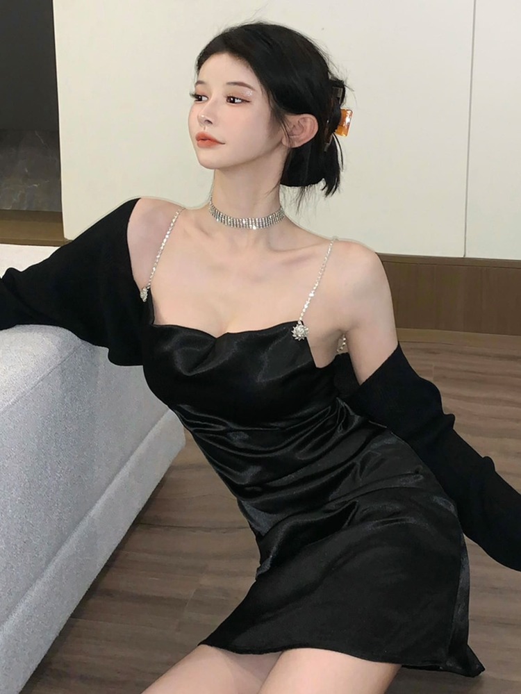 unicolor Bolero Cárdigan - Negro - Añade 3