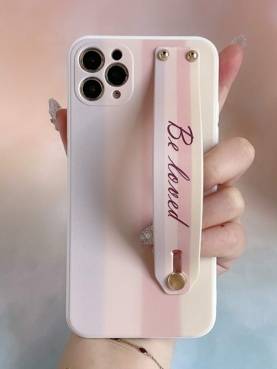 Hộp đựng điện thoại màu khối có giá đỡ dây đeo cổ tay - Nhiều màu - Xem 1