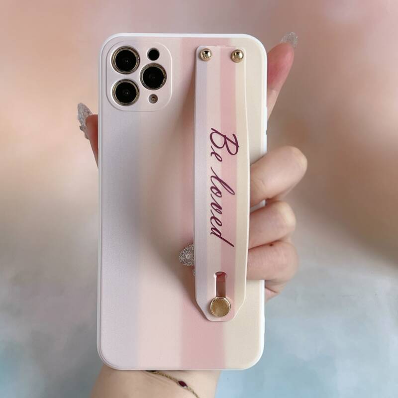 

Color Block Phone Case With Wristband Holder, Multicolor
