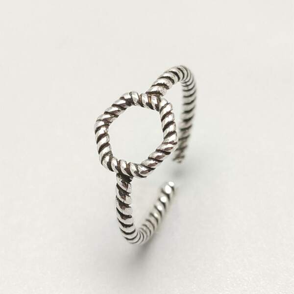 

Minimalist Cuff Ring, Antique silver