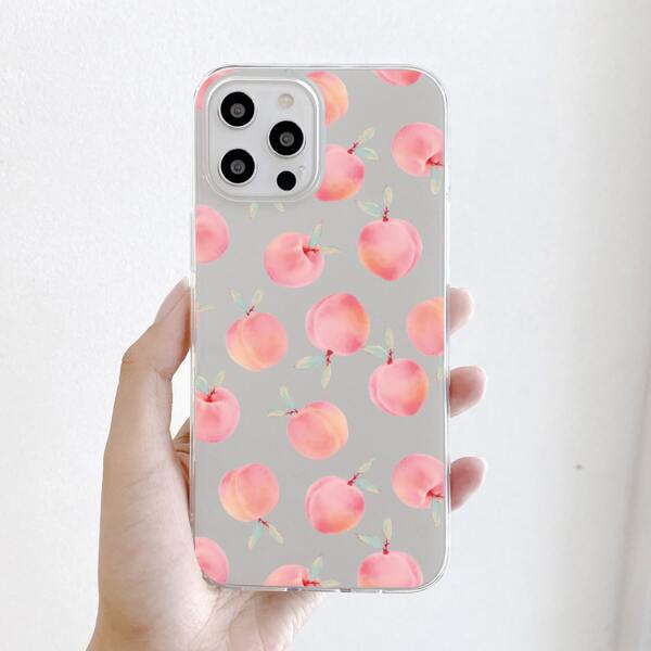 

Peach Painted Clear Phone Case