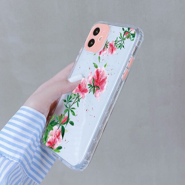 

Flower Painted Clear Phone Case, Multicolor