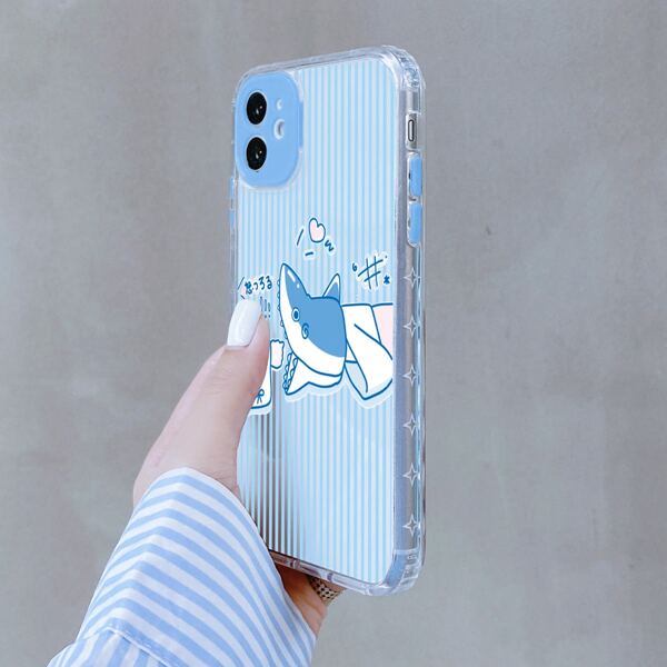 

Cartoon Shark Phone Case, Clear