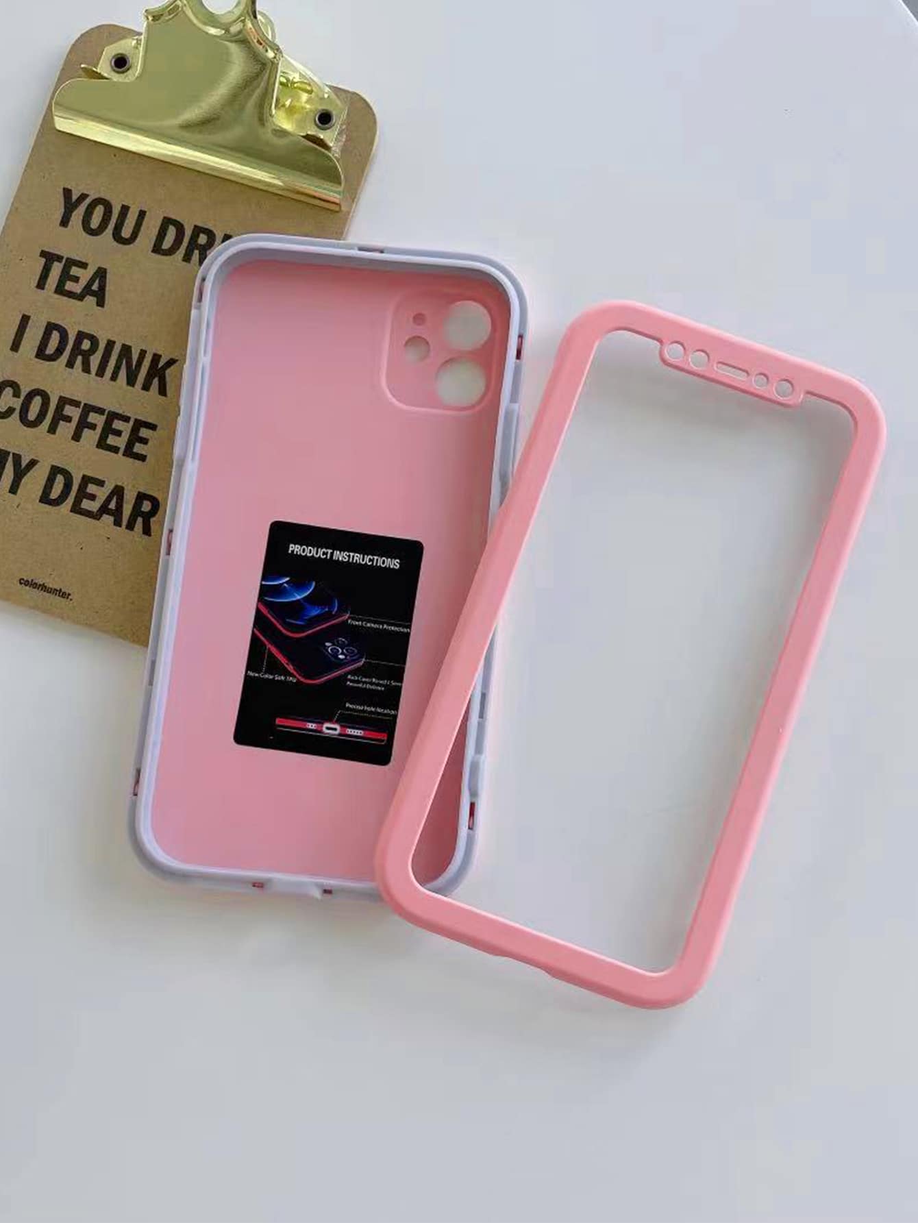 Two Tone Contrast Frame Phone Case - Multicolor - View 1