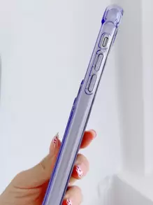 Clear Phone Case With Card Holder - Purple - View 3