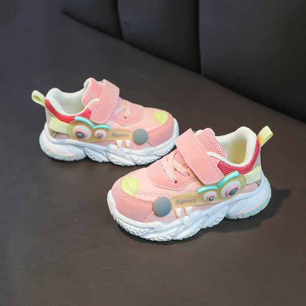 

Toddler Girls Colorblock Cartoon Graphic Sneakers, Pink