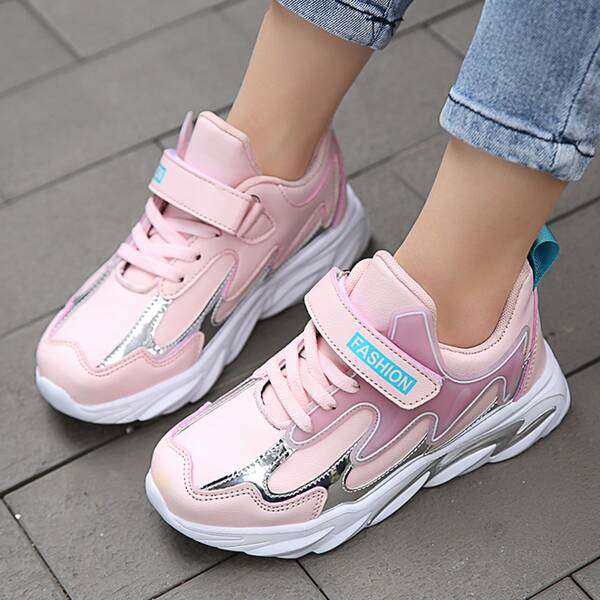 

Girls Metallic Velcro Strap Sneakers, Pink