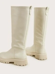 Minimalist Riding Boots - Beige - View 5