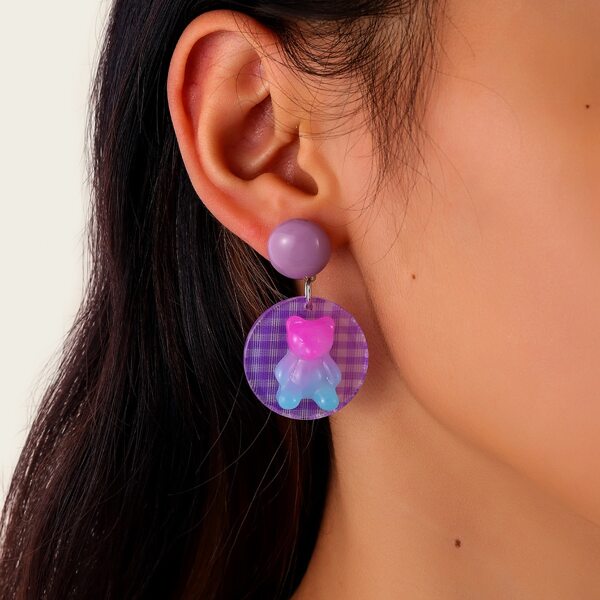 

Bear Decor Drop Earrings, Multicolor