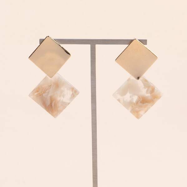 

Geo Decor Drop Earrings, Champagne