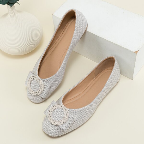 

Circle Decor Ballet Flats, Silver