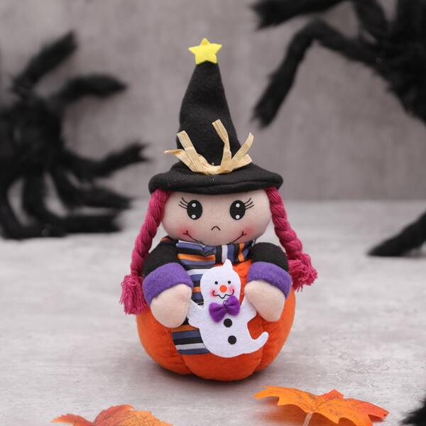 

1pc Halloween Plush Witch Decoration, Multicolor