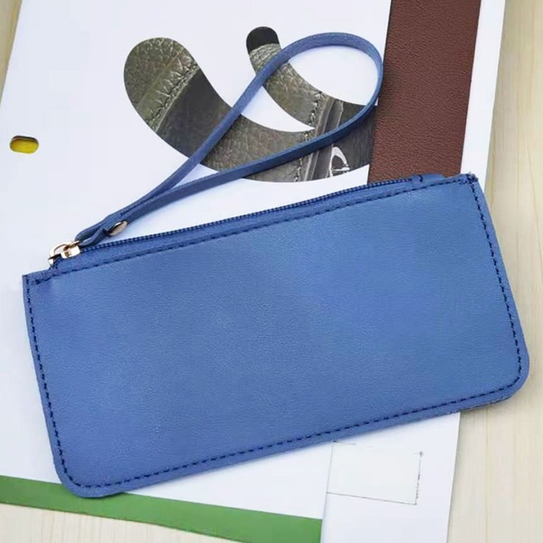 

Minimalist Zip Long Wallet, Blue