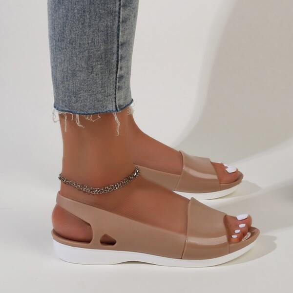 

Minimalist Slingback Sandals, Apricot