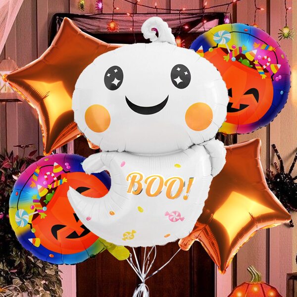 

5pcs Halloween Decoration Balloon, Multicolor