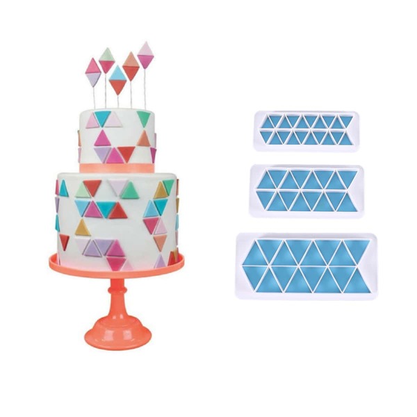 

3pcs Triangle Shaped Cake Mold, White