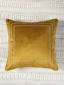 Embroidery Cushion Cover Without Filler - Mustard Yellow - View 2