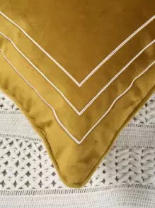 Embroidery Cushion Cover Without Filler - Mustard Yellow - View 3