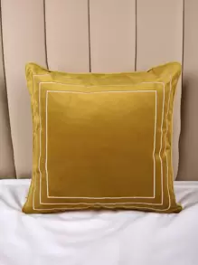 Embroidery Cushion Cover Without Filler - Mustard Yellow - View 5