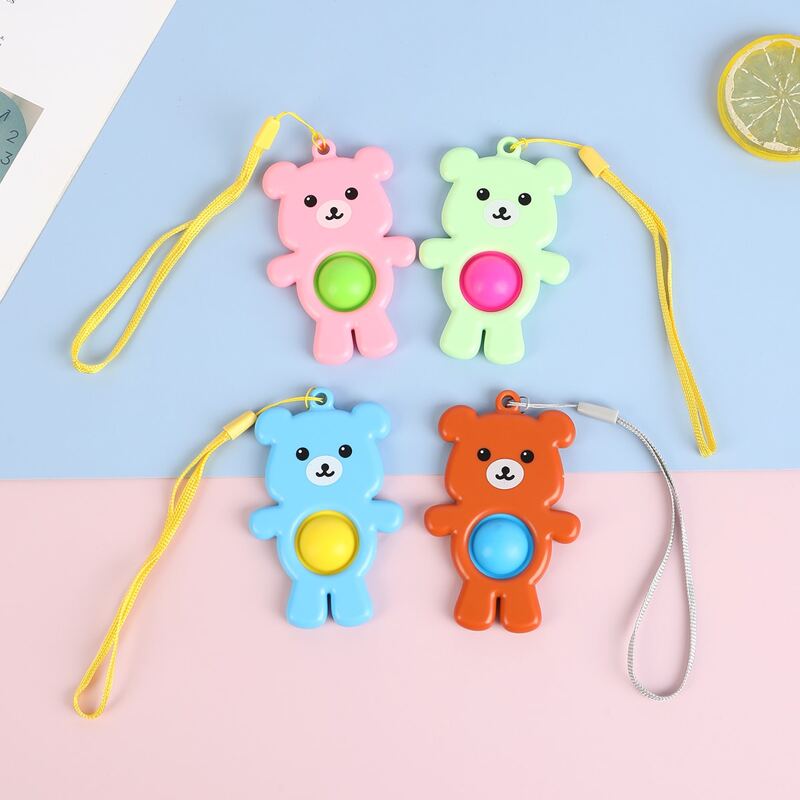

1pc Bear Shaped Random Color Push Pop Bubble, Multicolor